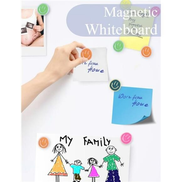 12 piece colorful fridge magnets cute smile face refrigerator locker whiteboard - Picture 6 of 7